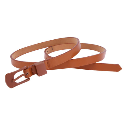 Skinny Faux Leather Belt for Women, Multi-Color Fashion Waist Belt