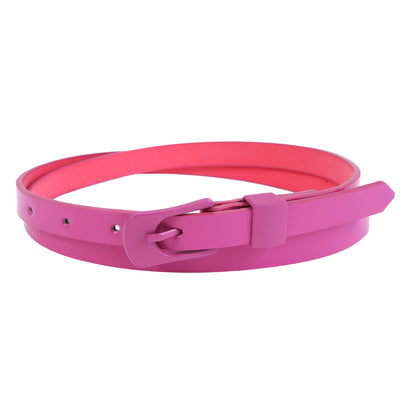 Skinny Faux Leather Belt for Women, Multi-Color Fashion Waist Belt