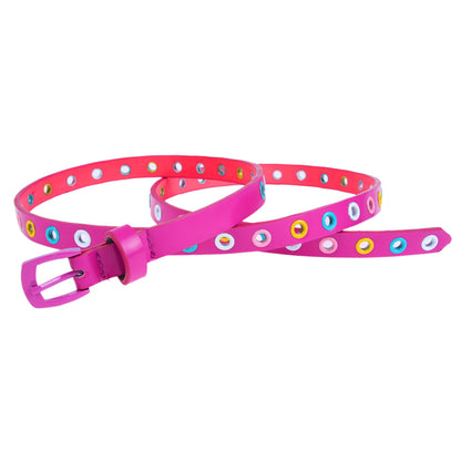 Colorful Eyelet Skinny Belt
