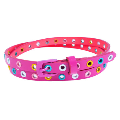 Colorful Eyelet Skinny Belt
