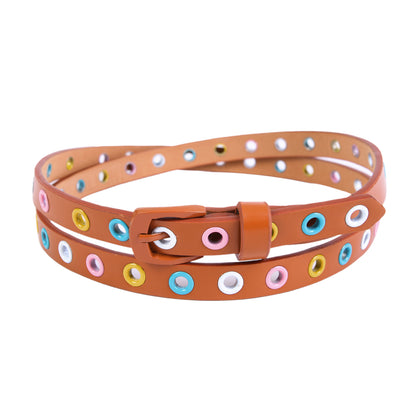 Colorful Eyelet Skinny Belt