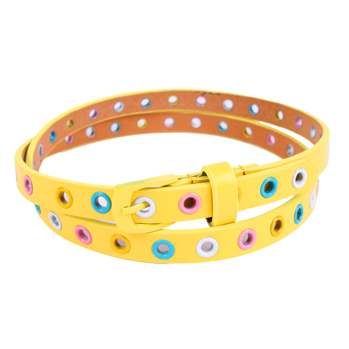 Colorful Eyelet Skinny Belt