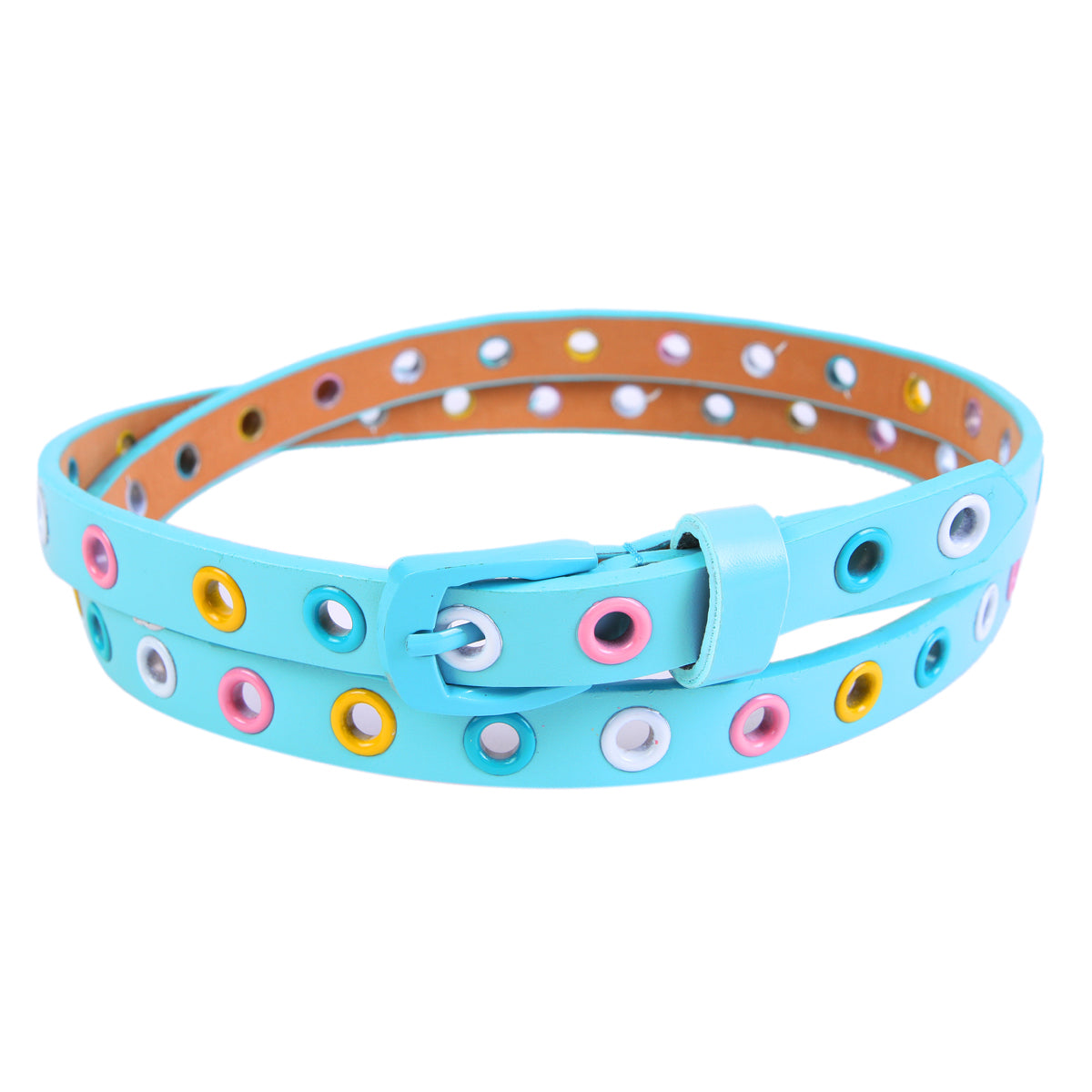 Colorful Eyelet Skinny Belt