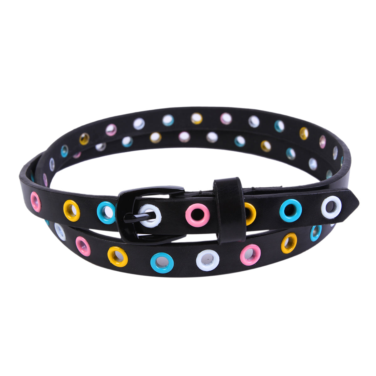 Colorful Eyelet Skinny Belt