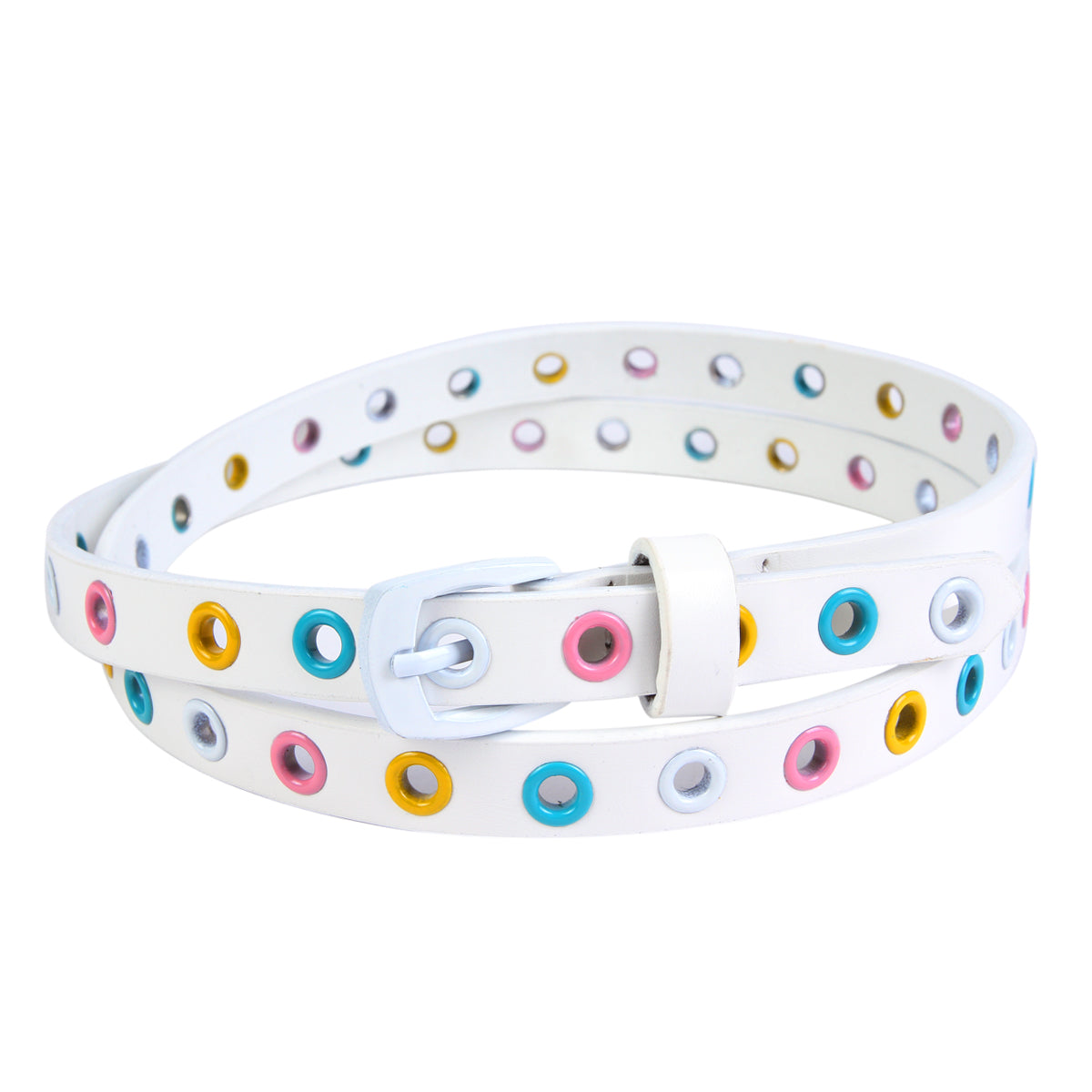 Colorful Eyelet Skinny Belt