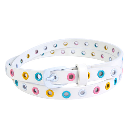 Colorful Eyelet Skinny Belt
