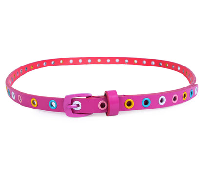 Colorful Eyelet Skinny Belt
