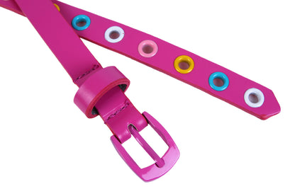 Colorful Eyelet Skinny Belt