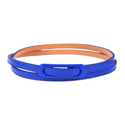 Skinny Faux Leather Belt with Oval Buckle, Women's Fashion Waist Belt