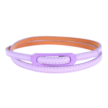 Skinny Faux Leather Belt with Oval Buckle, Women's Fashion Waist Belt