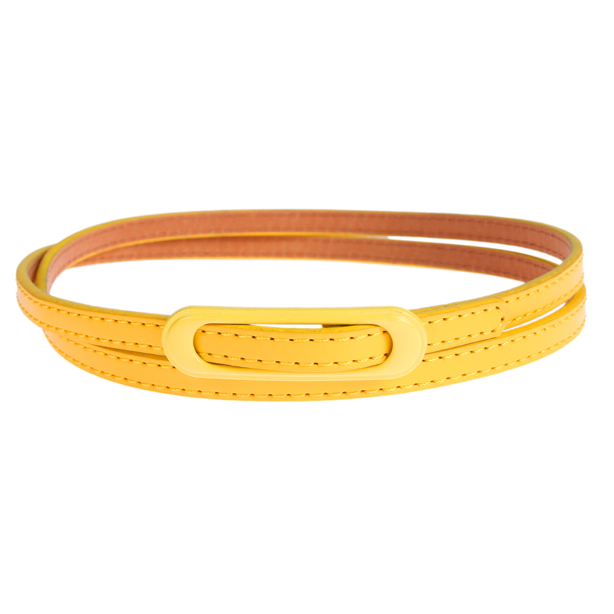 Skinny Faux Leather Belt with Oval Buckle, Women's Fashion Waist Belt