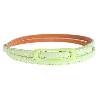 Skinny Faux Leather Belt with Oval Buckle, Women's Fashion Waist Belt