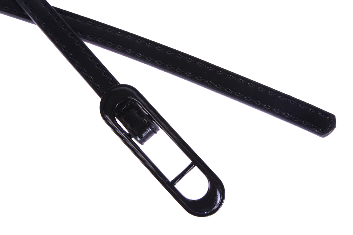 Skinny Faux Leather Belt with Oval Buckle, Women's Fashion Waist Belt