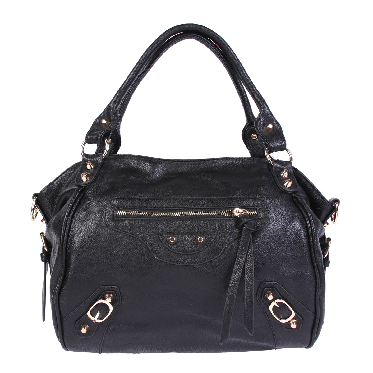 Vintage Punk PU Leather 2-Way Tote Crossbody Bag for Women