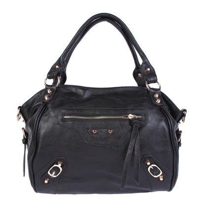 Vintage Punk PU Leather 2-Way Tote Crossbody Bag for Women