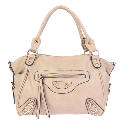 Vintage Punk PU Leather 2-Way Tote Crossbody Bag for Women