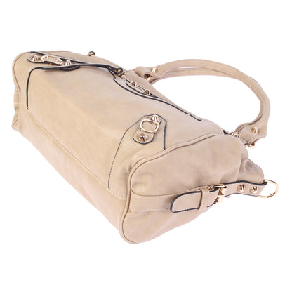 Vintage Punk PU Leather 2-Way Tote Crossbody Bag for Women