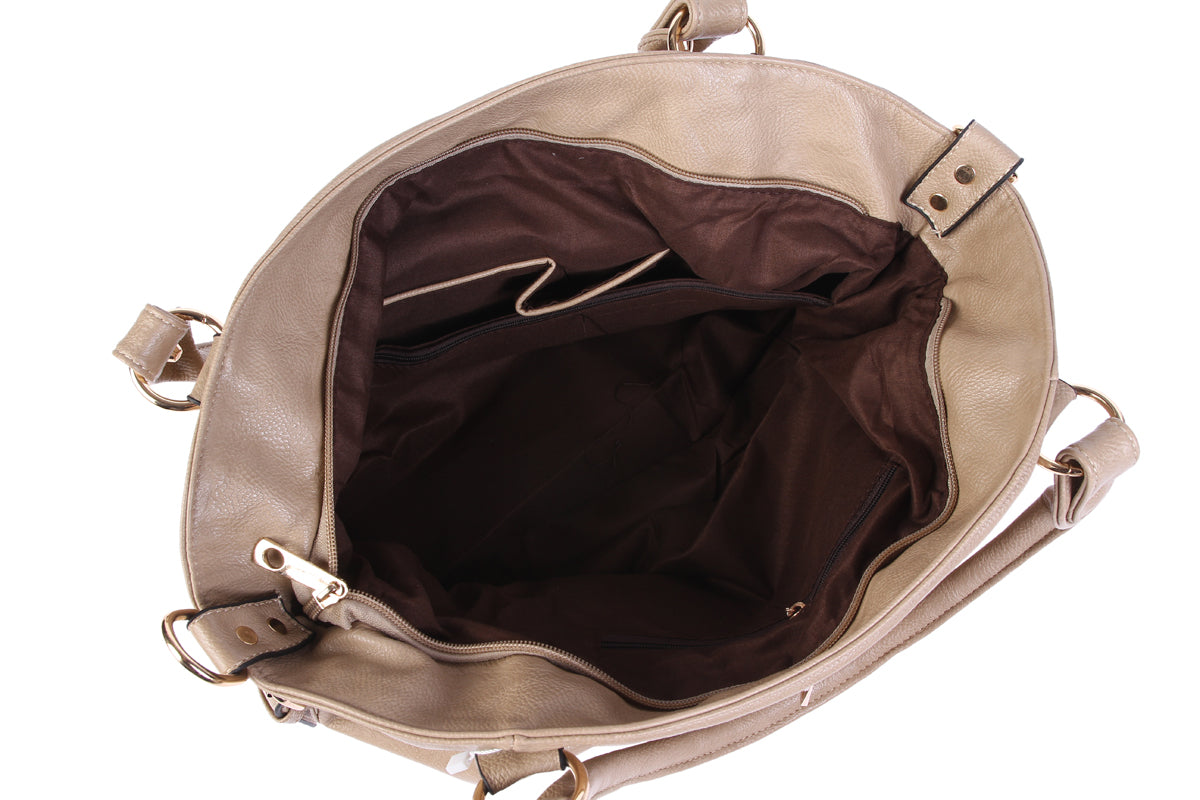 Vintage Punk PU Leather 2-Way Tote Crossbody Bag for Women