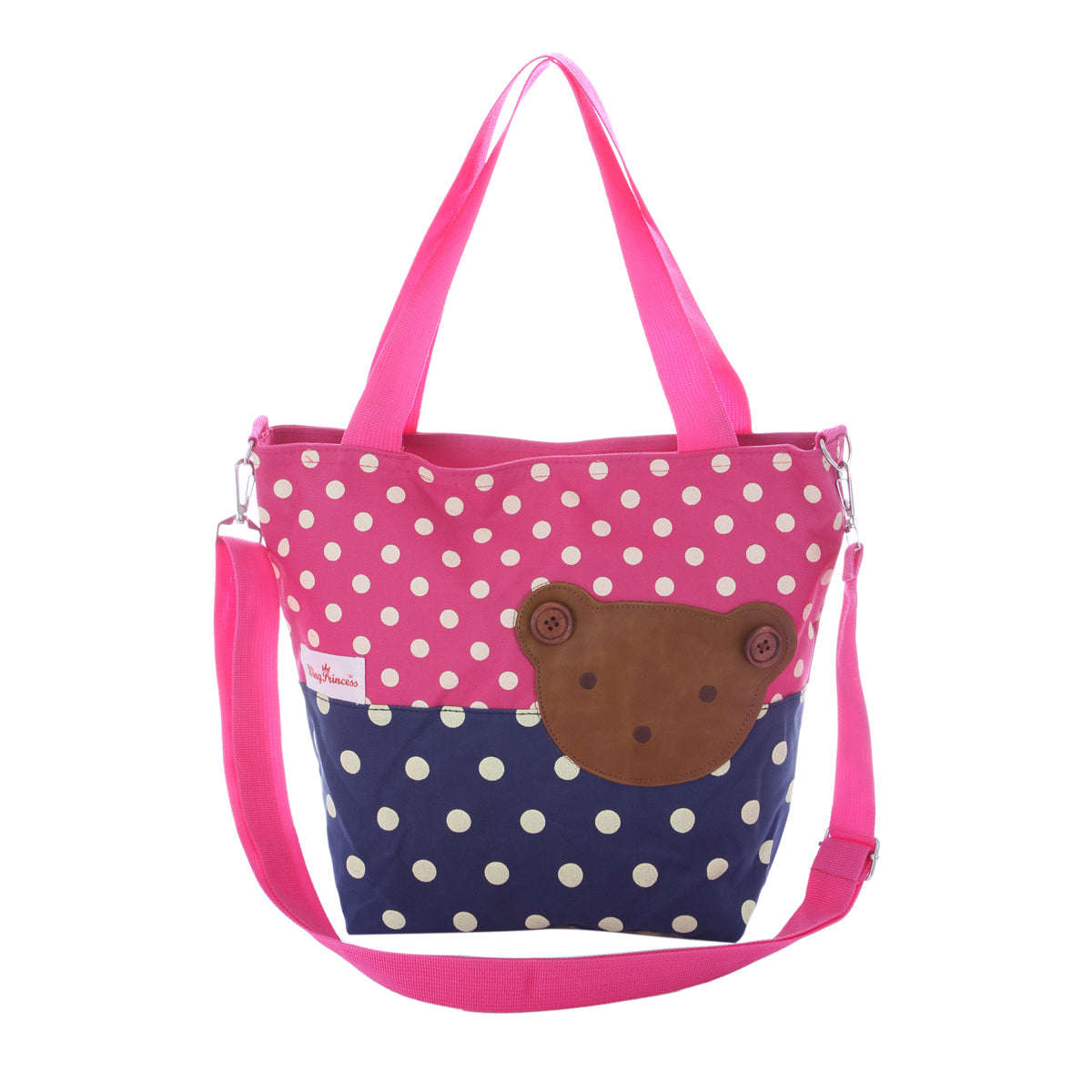 Canvas Tote Bag - Reusable Shopping Shoulder Bag with Bear Design