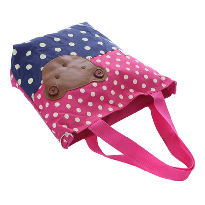 Canvas Tote Bag - Reusable Shopping Shoulder Bag with Bear Design