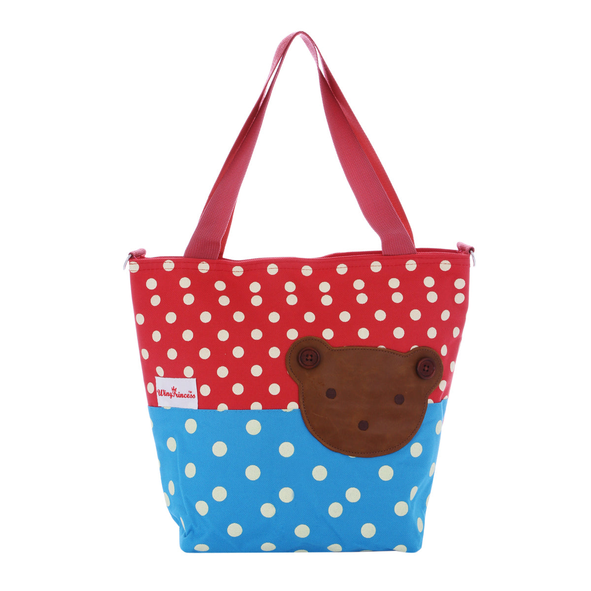 Canvas Tote Bag - Reusable Shopping Shoulder Bag with Bear Design