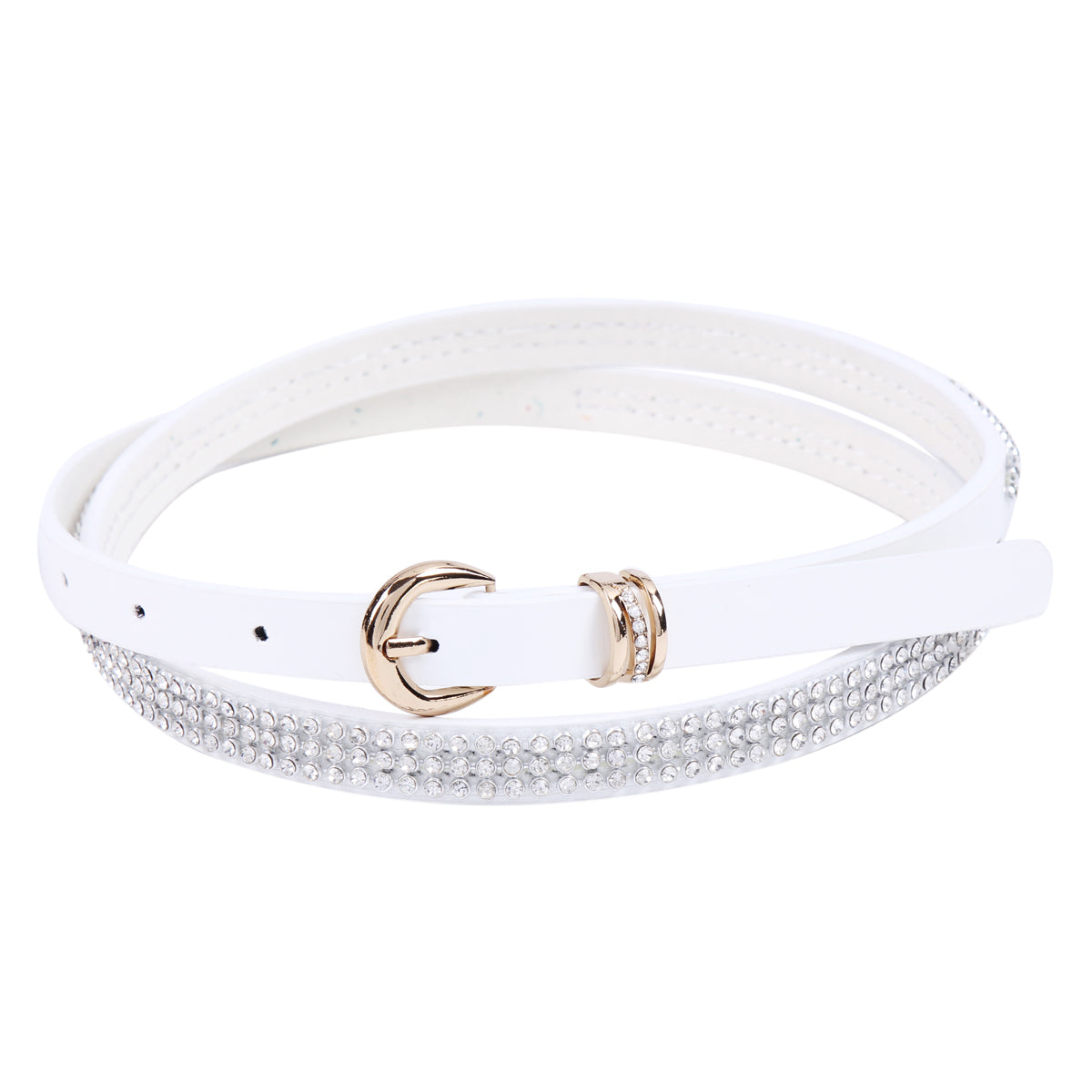 Faux Leather Rhinestone Belt for Women