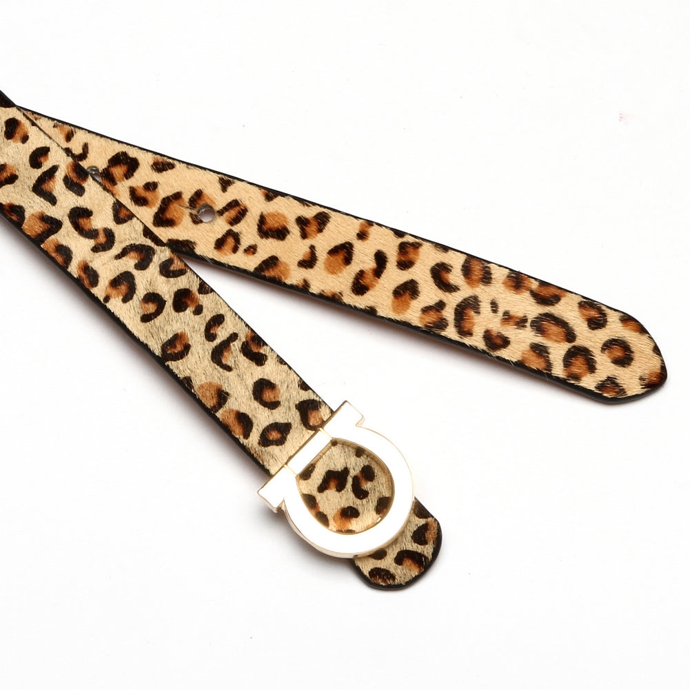 Leopard Faux Fur Belt for Women