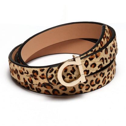 Leopard Faux Fur Belt for Women