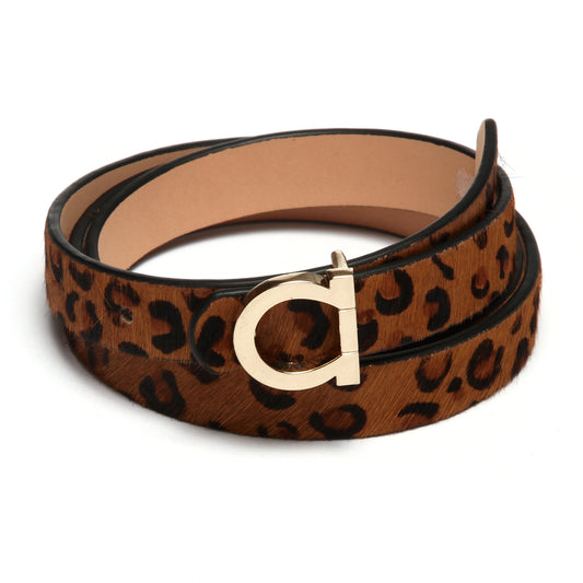 Leopard Faux Fur Belt for Women