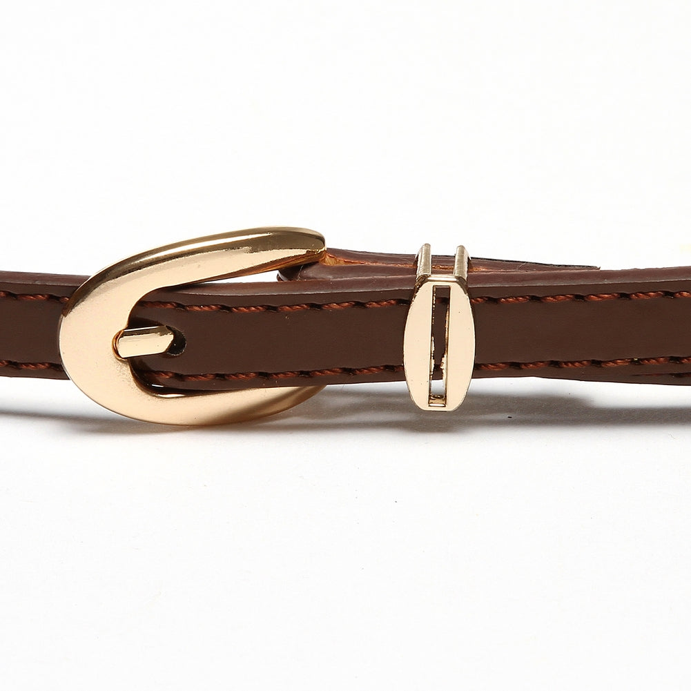 Women's Slim PU Leather Belt - Adjustable Fashion Waist Belt