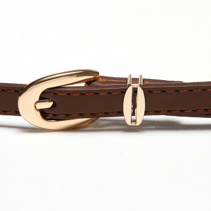 Women's Slim PU Leather Belt - Adjustable Fashion Waist Belt
