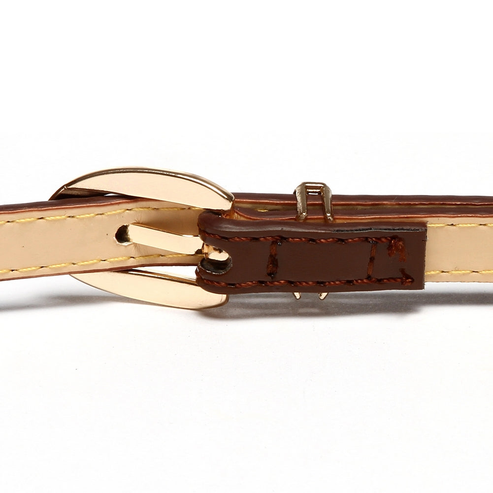 Women's Slim PU Leather Belt - Adjustable Fashion Waist Belt
