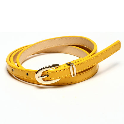 Women's Slim PU Leather Belt - Adjustable Fashion Waist Belt