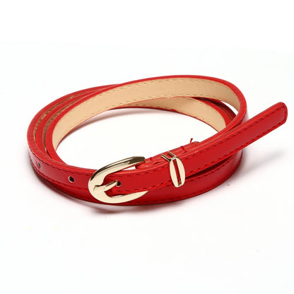 Women's Slim PU Leather Belt - Adjustable Fashion Waist Belt