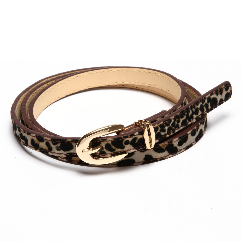 Women's Slim PU Leather Belt - Adjustable Fashion Waist Belt