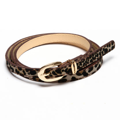 Women's Slim PU Leather Belt - Adjustable Fashion Waist Belt