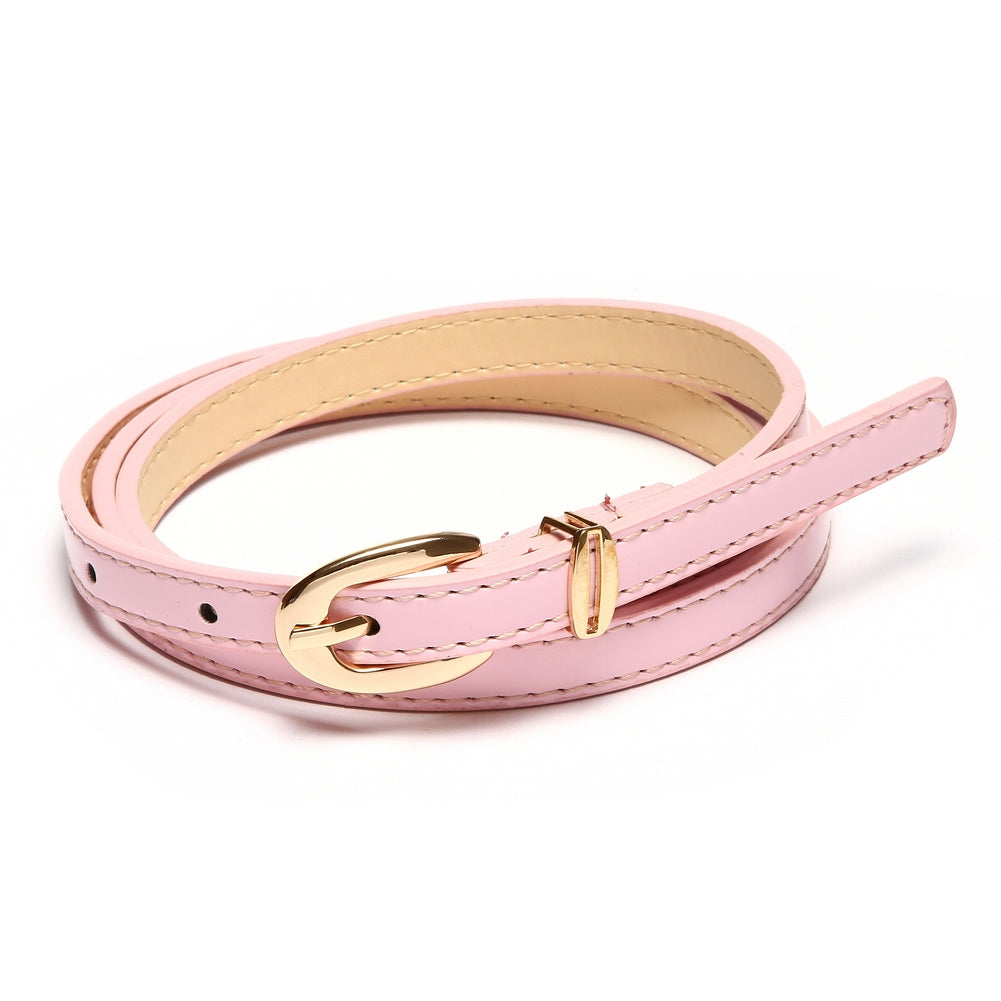 Women's Slim PU Leather Belt - Adjustable Fashion Waist Belt