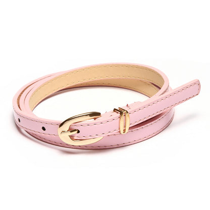 Women's Slim PU Leather Belt - Adjustable Fashion Waist Belt