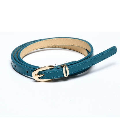 Women's Slim PU Leather Belt - Adjustable Fashion Waist Belt