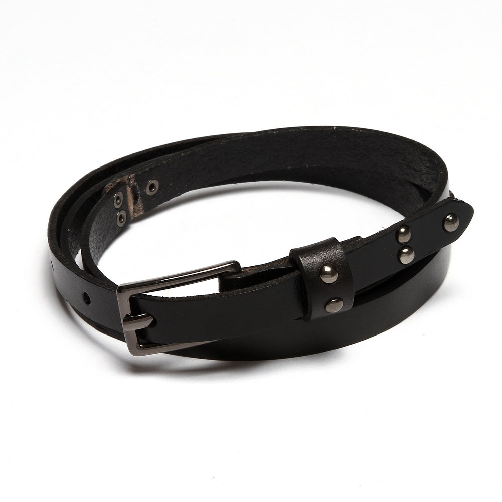 Women's Premium Leather Belt - Classic Metal Buckle for Daily Casual