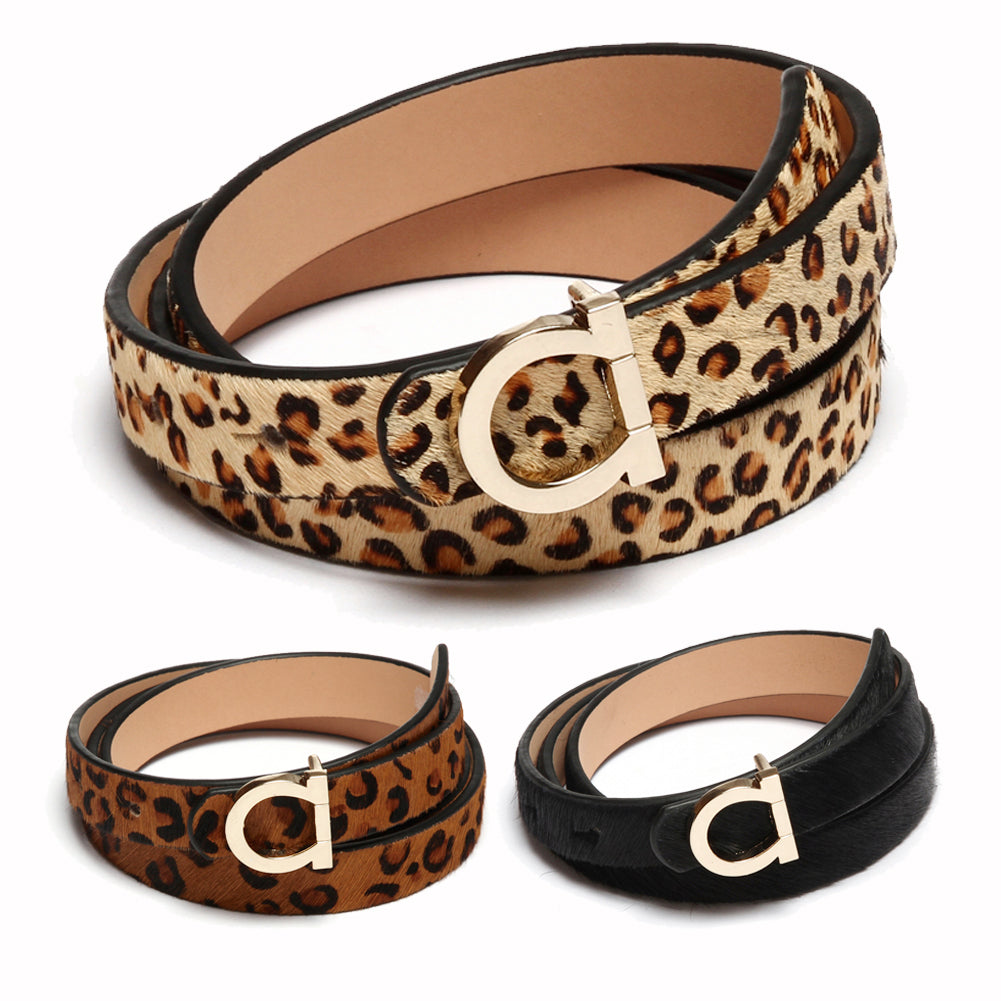 Leopard Faux Fur Belt for Women