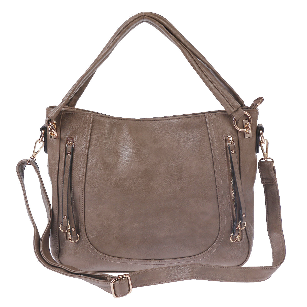 Faux Leather Tote Bag - Litchi Texture Shoulder Bag for Women