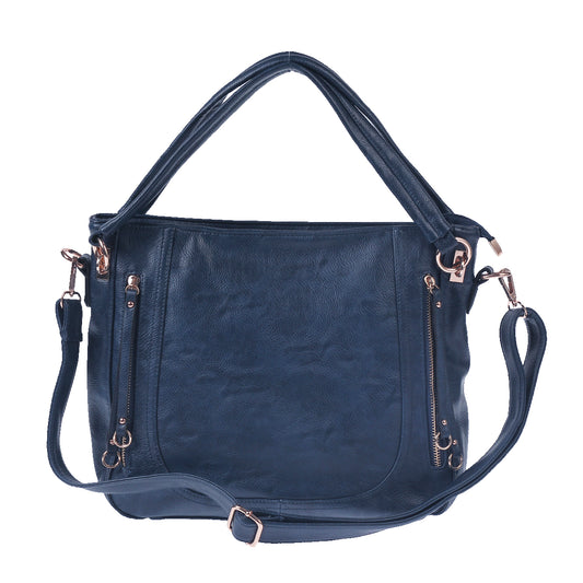 Faux Leather Tote Bag - Litchi Texture Shoulder Bag for Women