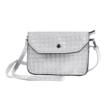 Woven Faux Leather Crossbody Bag