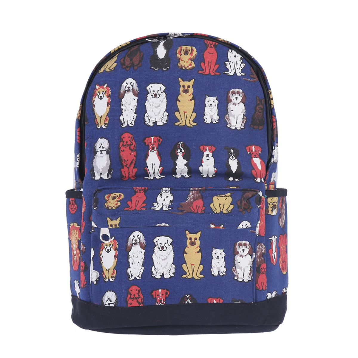 Dog Print Canvas Backpack