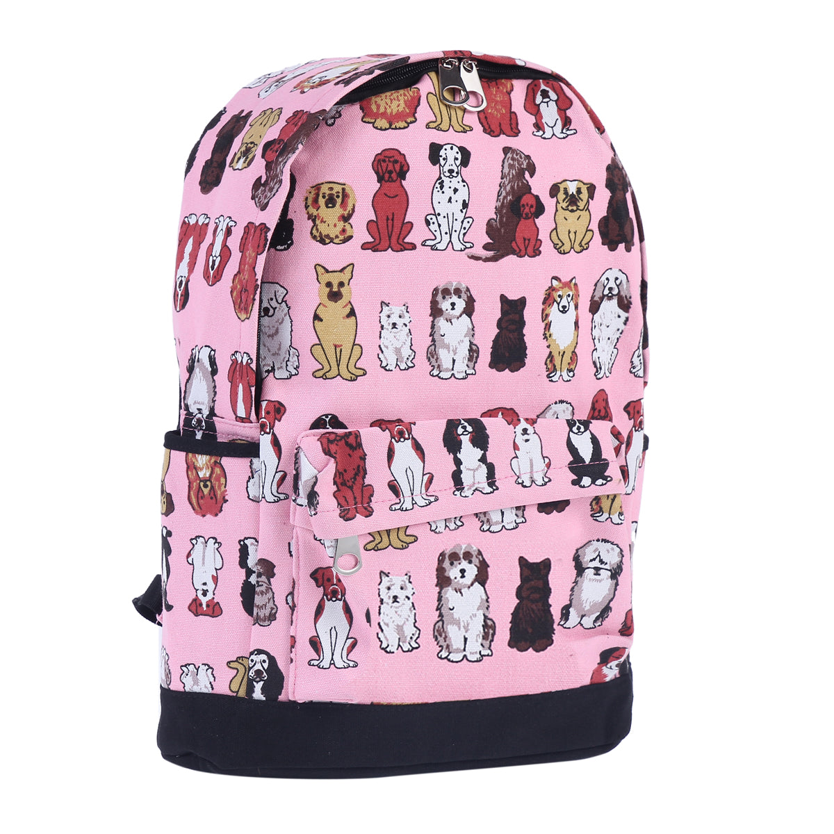 Dog Print Canvas Backpack