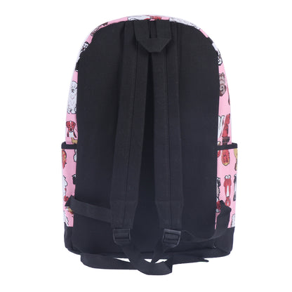 Dog Print Canvas Backpack