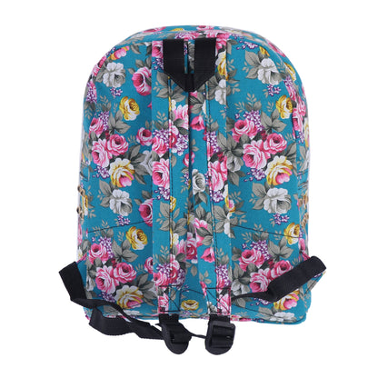 Floral Rivet Canvas Backpack, Vintage Style Daypack for Women
