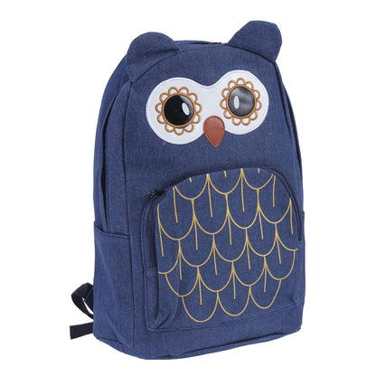 Owl Denim Backpack