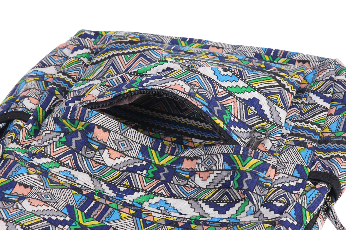 Aztec Print Canvas Backpack